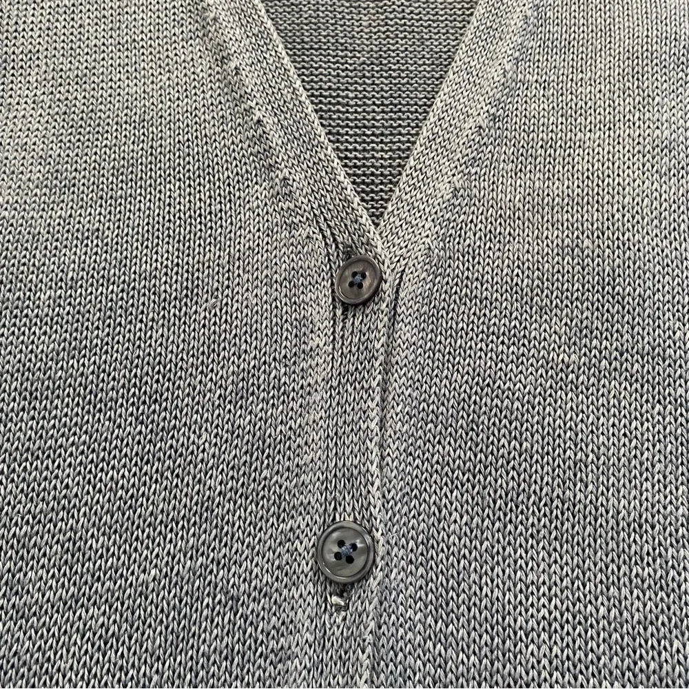 Talbots 100% Linen Cardigan Sweater Small Blue Three Quarter Sleeve Lightweight - Picture 2 of 11